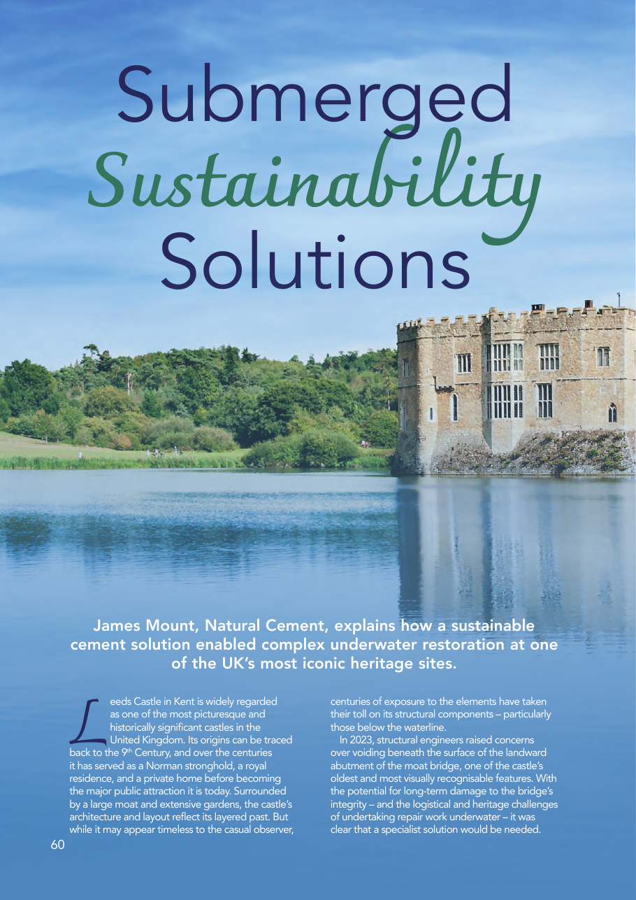 World Cement article titled Submerged Sustainability Solutions, credited to James Mount